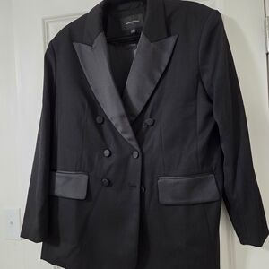 Banana Republic Black Double-Breasted Blazer